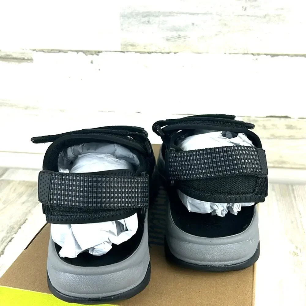 Florsheim Mens 8 Black Leather Treadlite River Sandals Adjustable NWB